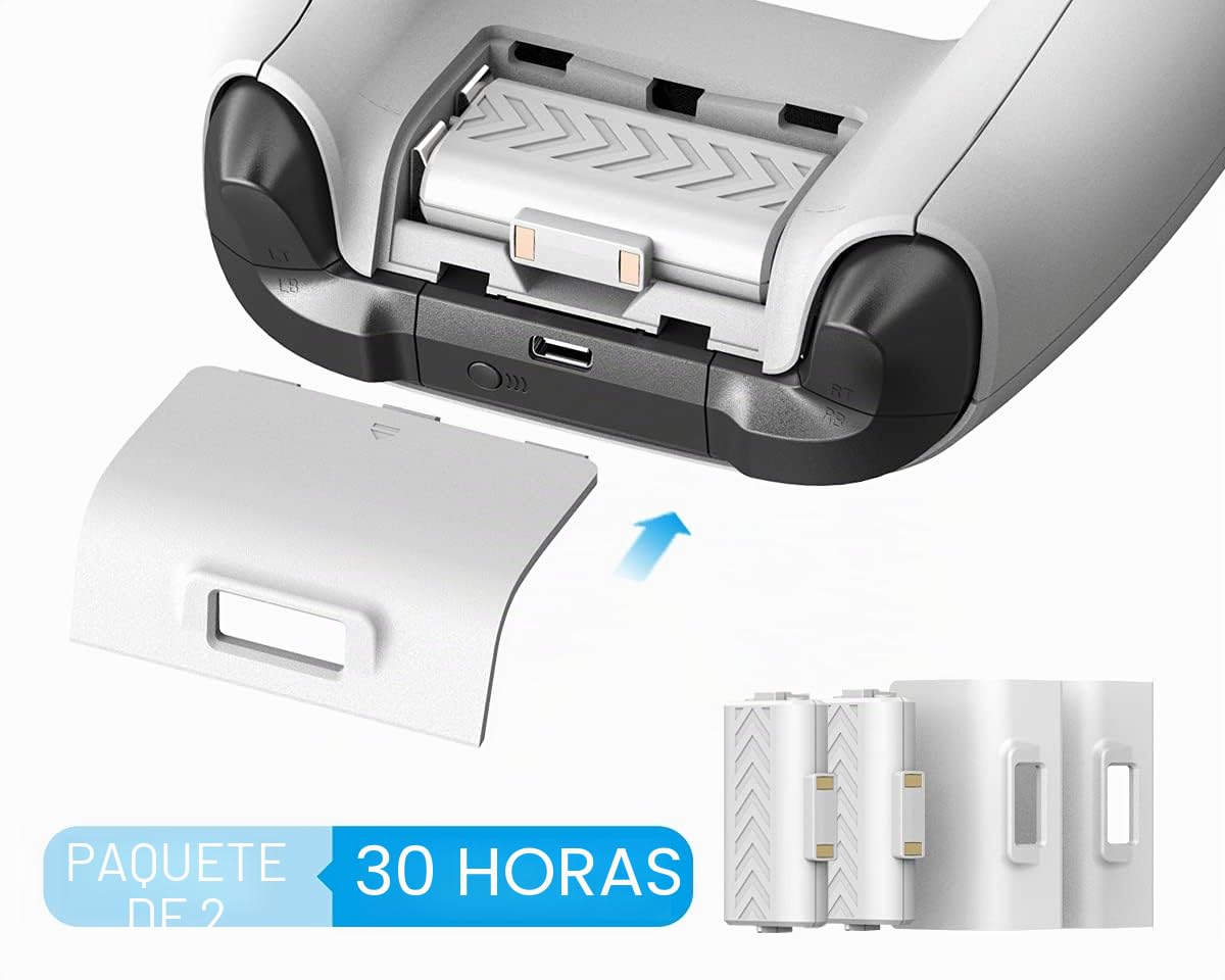 ElecGear Soporte Vertical y Ventilador de Refrigeración para Xbox Series S, 2X Batería Recargable y Base de Cargador Dual para Controlador Xbox, Estación de Carga del Mando con Luces LED y Puerto USB