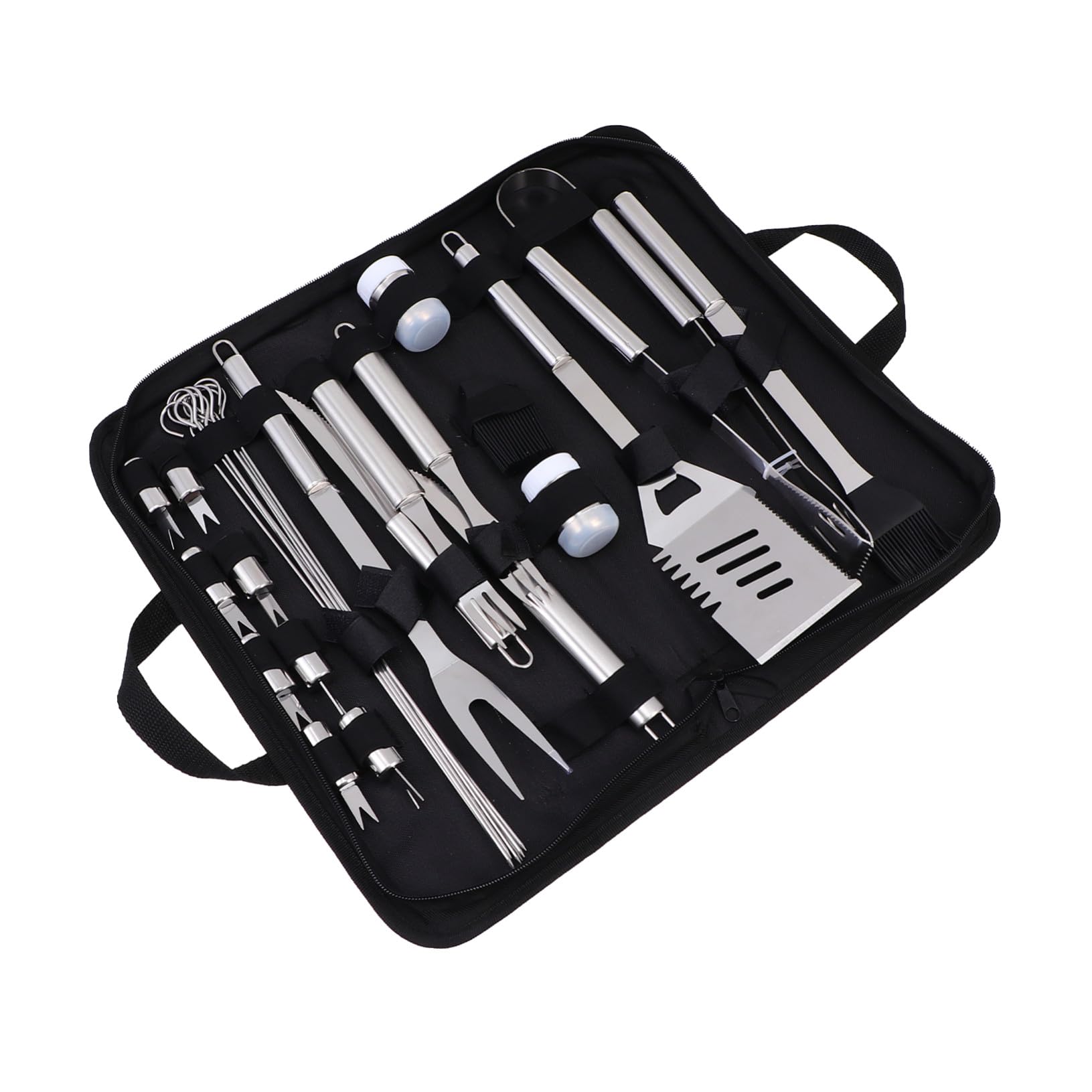 Kit D'outils pour Barbecue 1set en Acier Inoxydable Noir