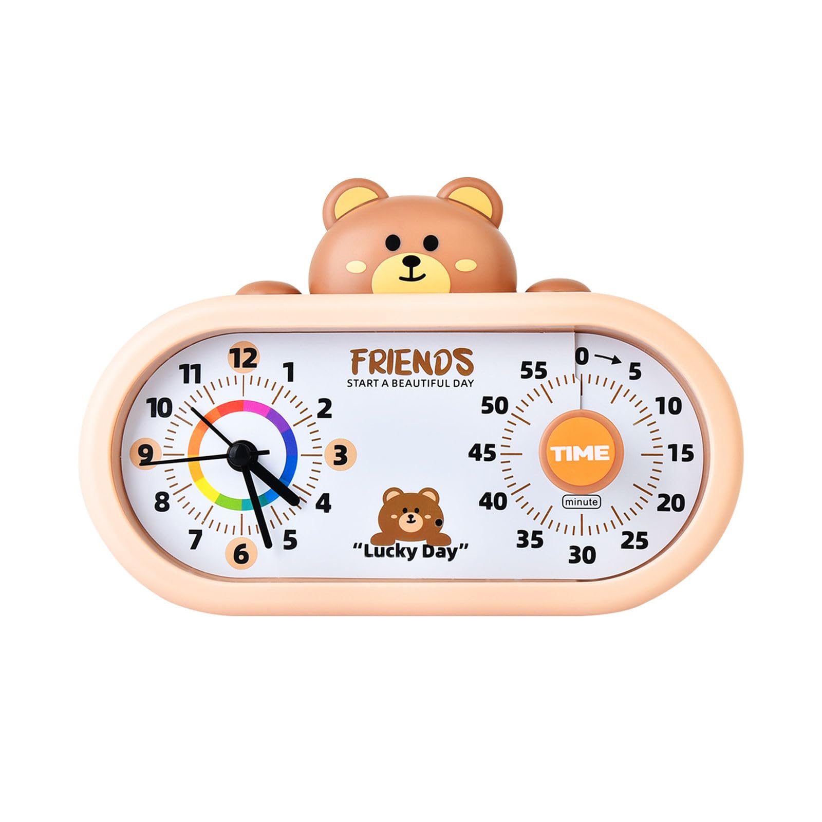 Rechargeable Quiet Visual Timer with Clock 60 Minutes Countdowns Pomodoro Timer Double Display Time Management Tool Clock