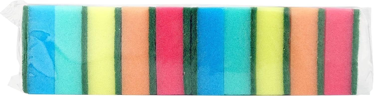 Esponjas de Cocina 60 uds – Estropajos Dobles Multicolores 75×50×28 mm – Esponja limpiadora Multiuso para ollas, Platos y Superficies