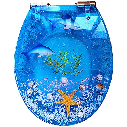 Opiniones y reviews de Tapas de baño - solo los mejores. 43 Asiento para inodoro alargado,amplia selección de asientos de inodoro de cierre lento,cierre lento,bisagras fuertes (serie Ocean)