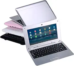 Versão 2025 portátil de 10,1 polegadas, 8 GB, laptop, PC, Quad Core, Android 6.0, mini netbook, notebook fino e leve, YouTube Player Flash (Prata)