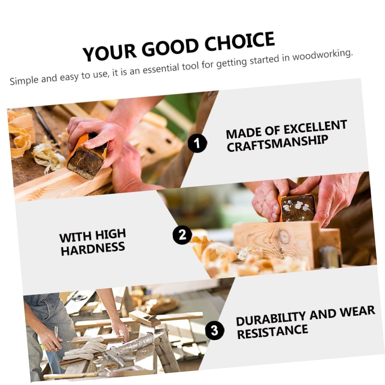 DOITOOL Cepilladora Manual de Madera para Carpintero Material Sintético Resistente y Diseño Cómodo, Herramienta Práctica para Trabajar Madera en Carpintería