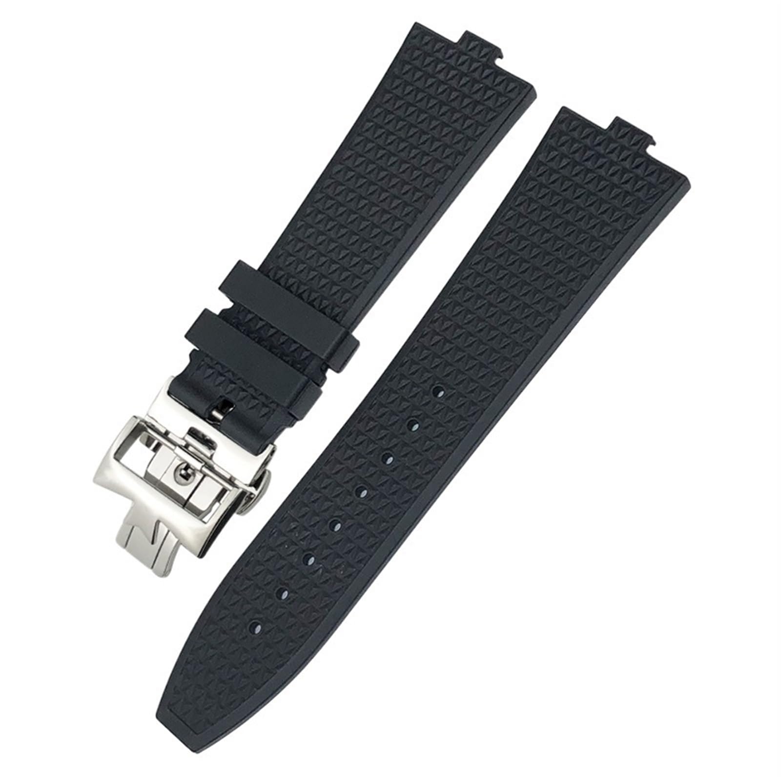 Correa de reloj de goma de Fluoros tipo convexo 24 x 7 mm Ajuste para Vacheron Constantin Overseas Dispositivo de Cambio Rápido Azul Whtie Negro Naranja Pulsera
