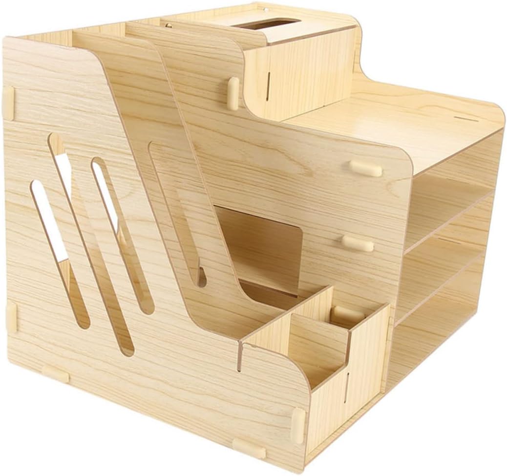 Angoily Multi-Compartment File Storage Rack for Office Desktop Organizer Drawers Document Holder and File Sorter for Home and Workspace