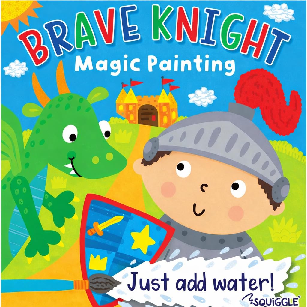 Sixstore Multicolour Magic Painting Book | Children's No Mess Colouring - Just Add Water, Brave Knight