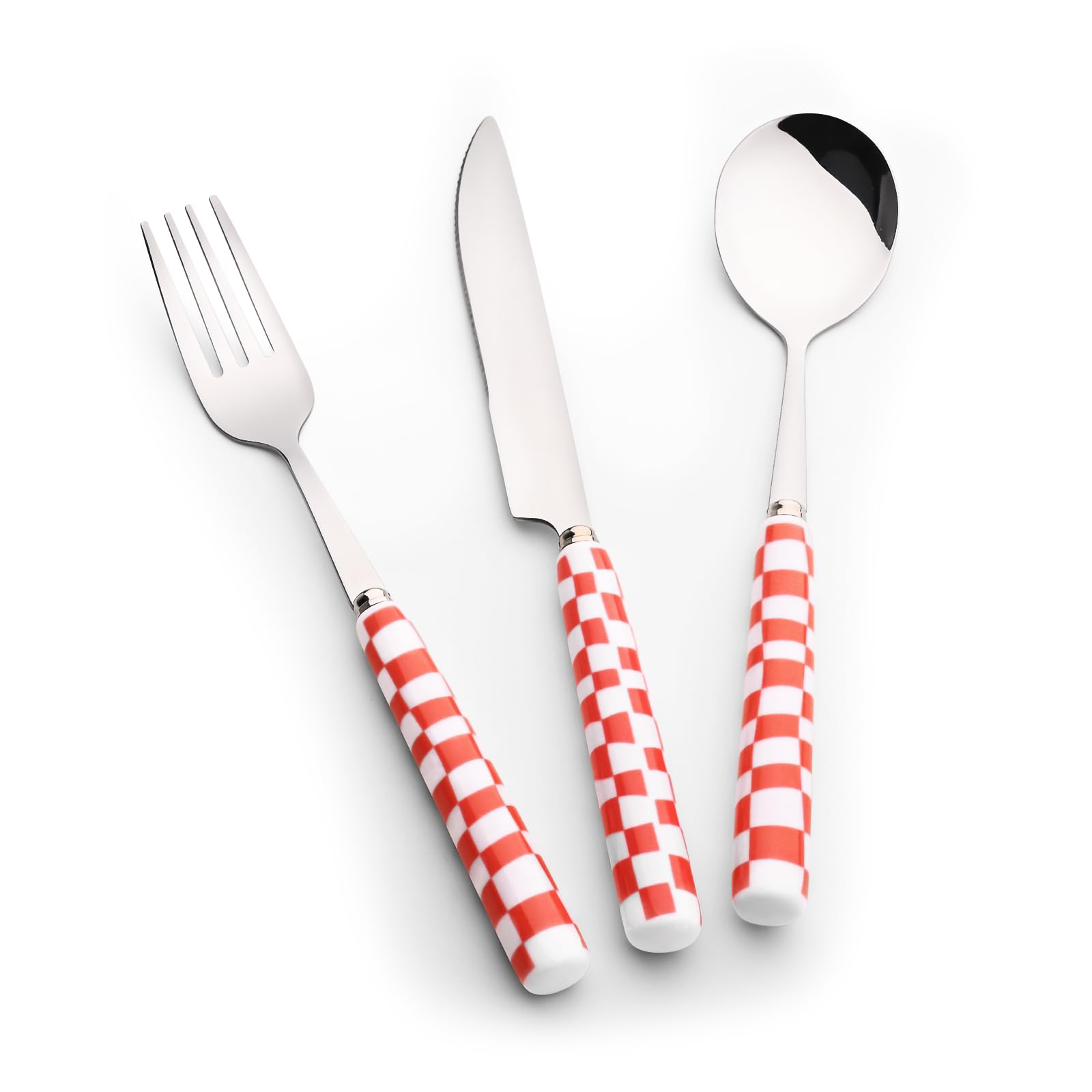 Koythin 3-Piece Black Check Stainless Steel Cutlery Set — Amazon image 10