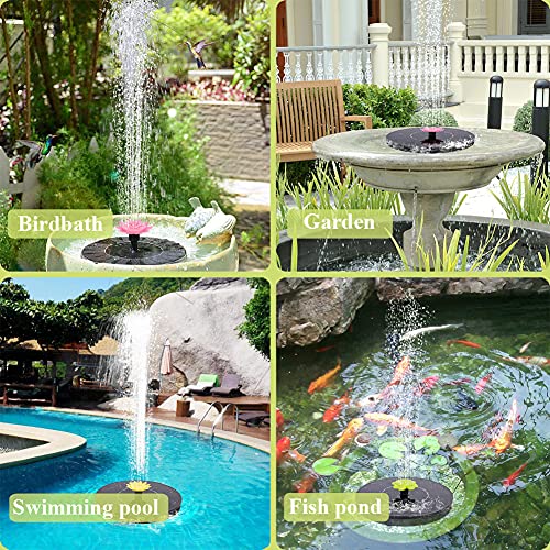 LinTimes Solar Fountain Pump, 3W Solar Powered Water Feature With 9 Nozzles For Pond Pool Bird Bath Fish Tank and Garden Decoration - Image 6