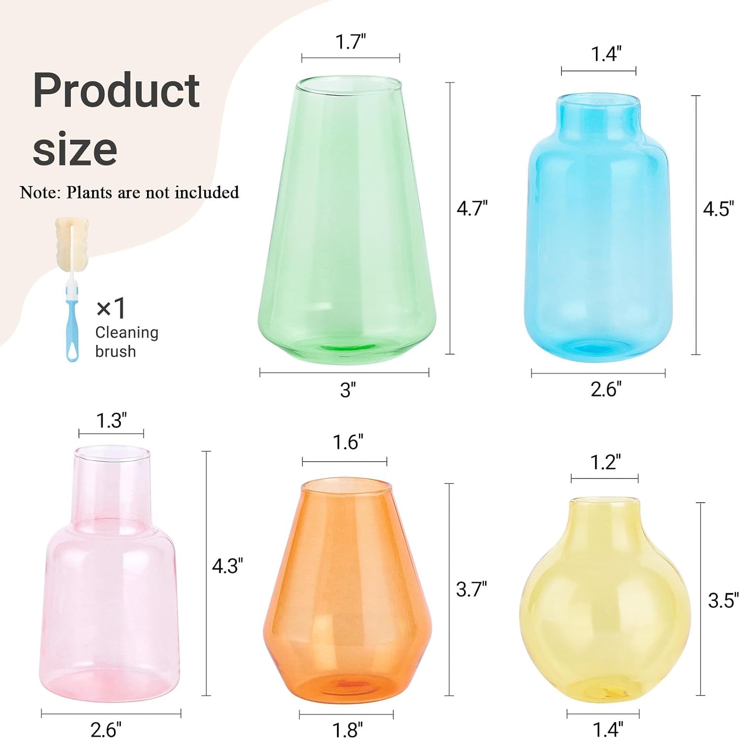 Mkono Propagation Vases 5 Glass Jars Station for Hydroponic Plants,Color image 5