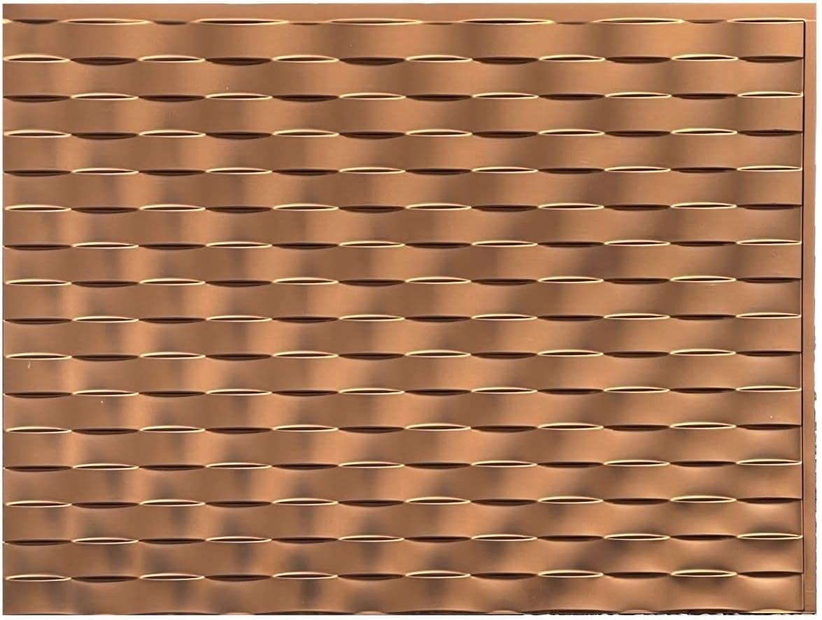 Retro-Art 3D Backsplash Wall Panels for Kitchen, Pack of 10, Geometric Woven Pattern in Bronze Gold, PVC, 24.5 x 18.5, Cover 31.48 sq.ft. 703526