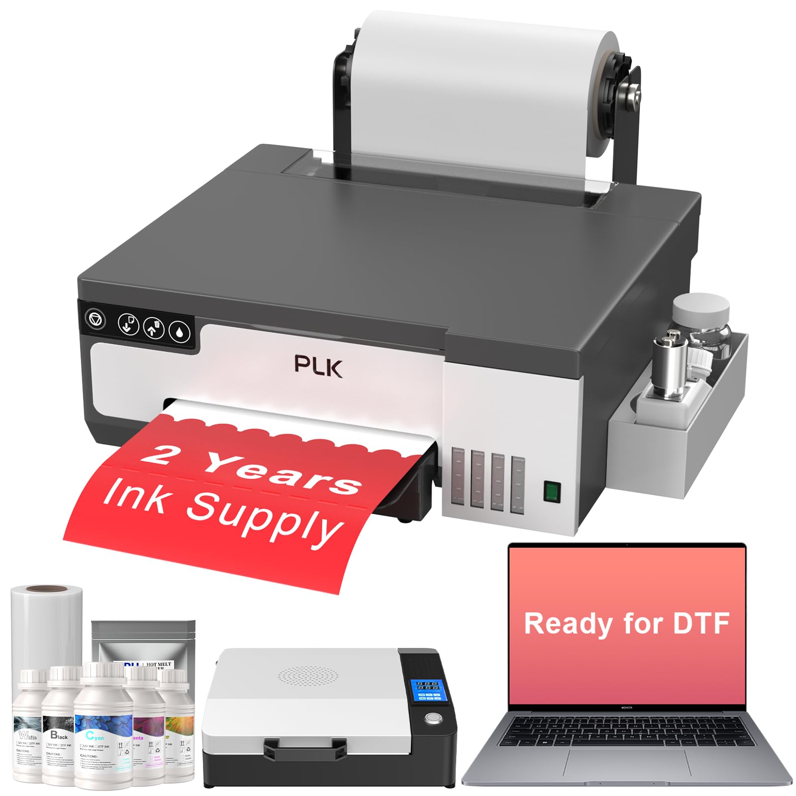 plk a4 dtf printer with xp600 printhead amp roll feeder l8058 dtf transfer machine with white stirring system100 transfer rate for diy printingprinterovenlaptopconsumables