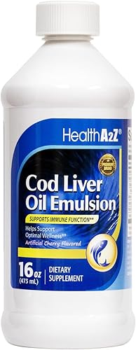 HealthA2Z Aceite de hígado de bacalao con vitaminas A, vitamina D y vitamina E apoya el sistema inmunológico  Salud saludable del corazón, cerebro,