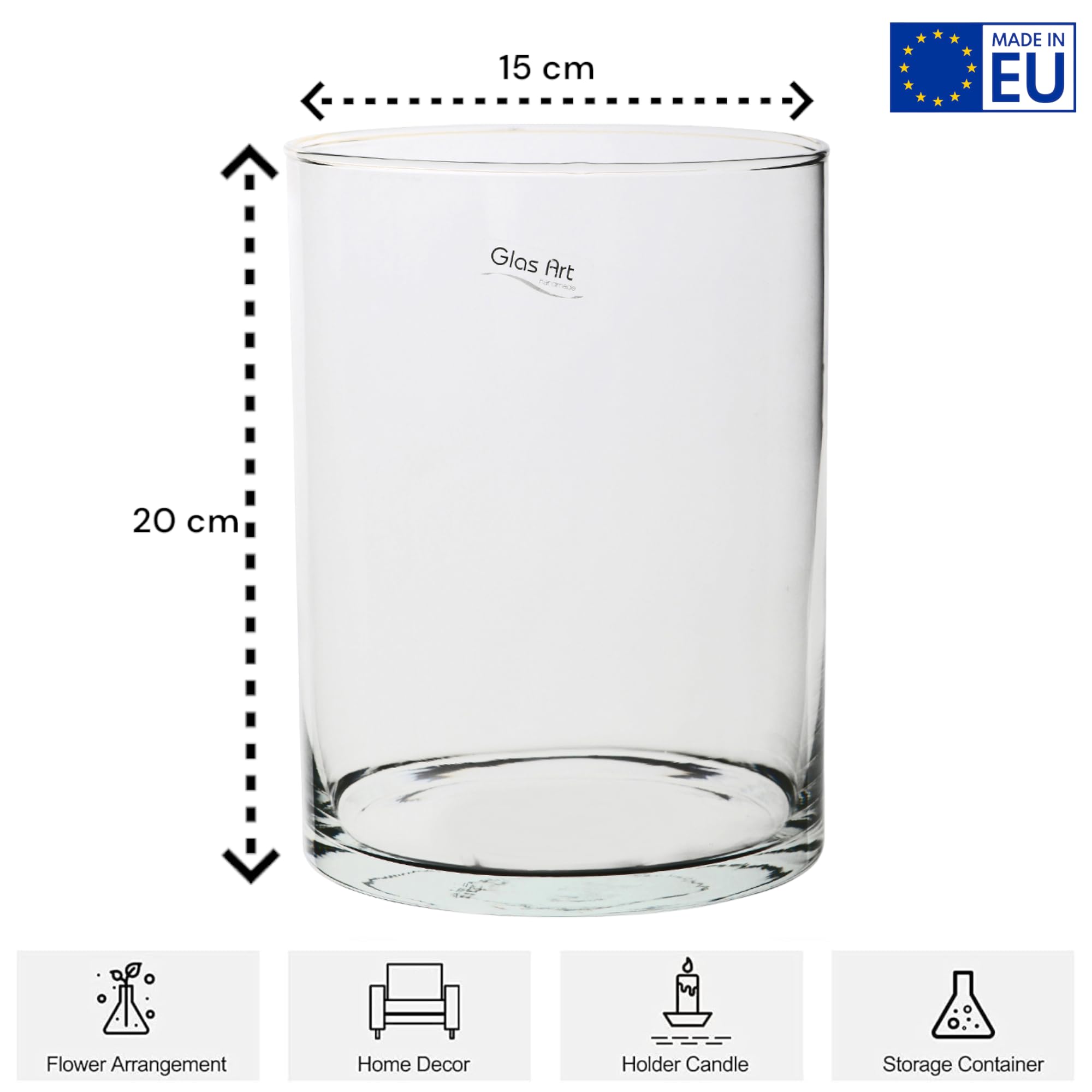 Vase cylindrique incliné en verre h24 cm, stille Couleur transparent Am.Pm | La Redoute