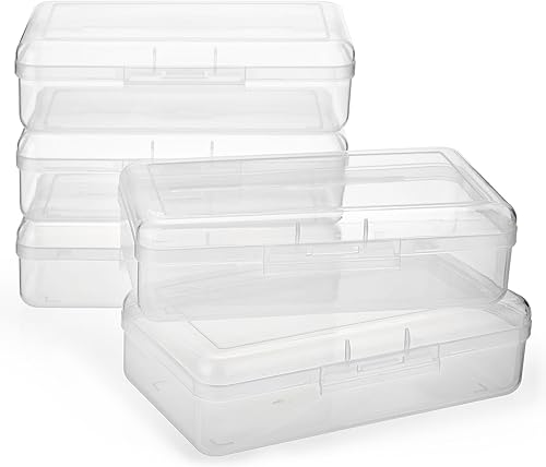 Miniatura 7 de BTSKY Paquete de 5 cajas de almacenamiento multiusos, caja de almacenamiento de plástico transparente de gran capacidad para lápices, caja de