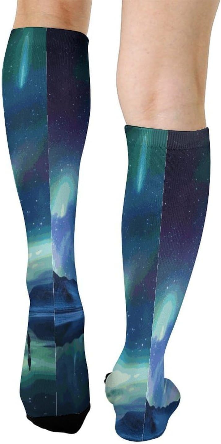 Northern Lights Knee High Soccer Socks Moisture Wicking
