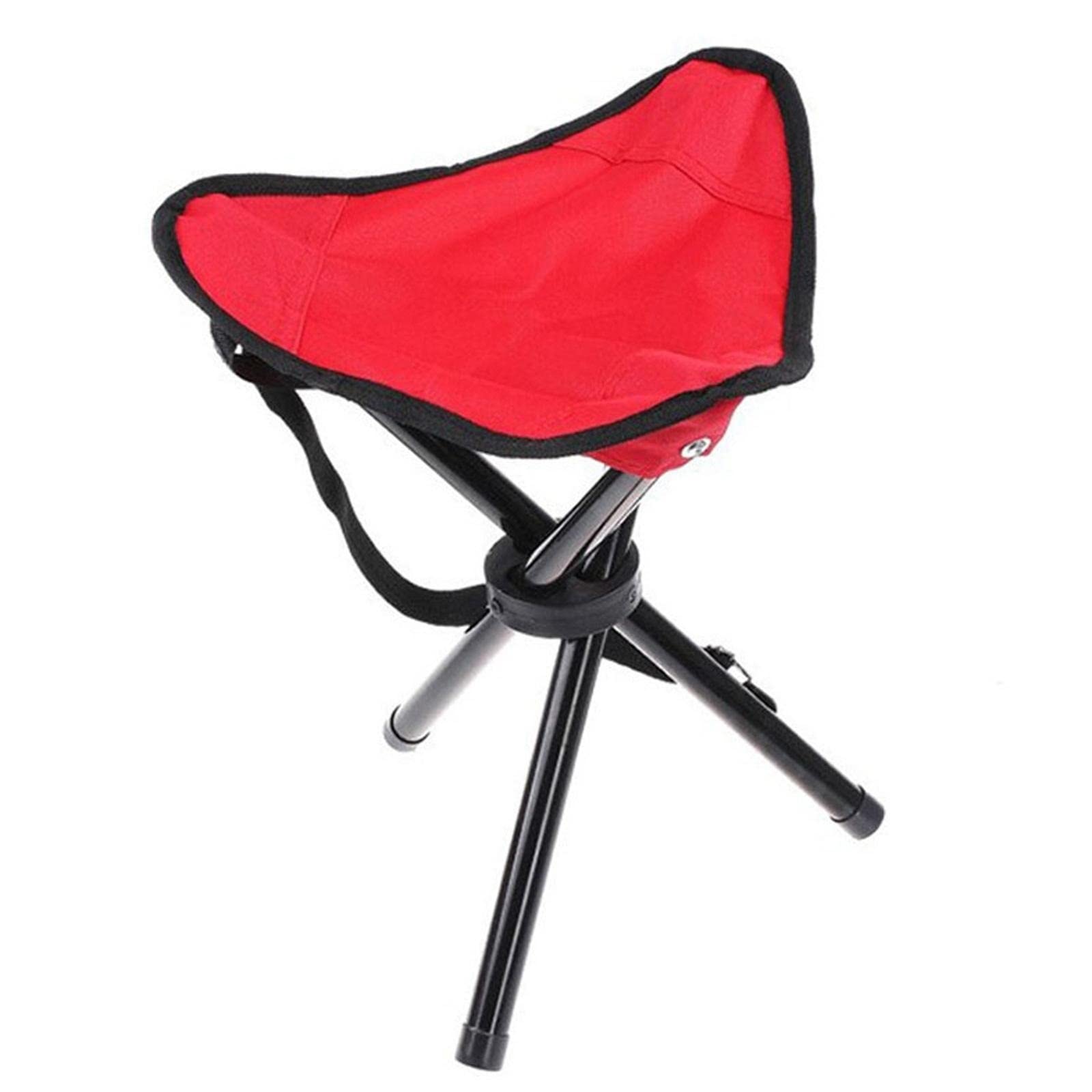 Sgabello da Campeggio Sedia da Pesca Pieghevole Portatile treppiede Sgabello Sedia Pieghevole Sedile Portatile for Pesca all'aperto Campeggio Caccia Escursionismo Ultraleggero(Red)