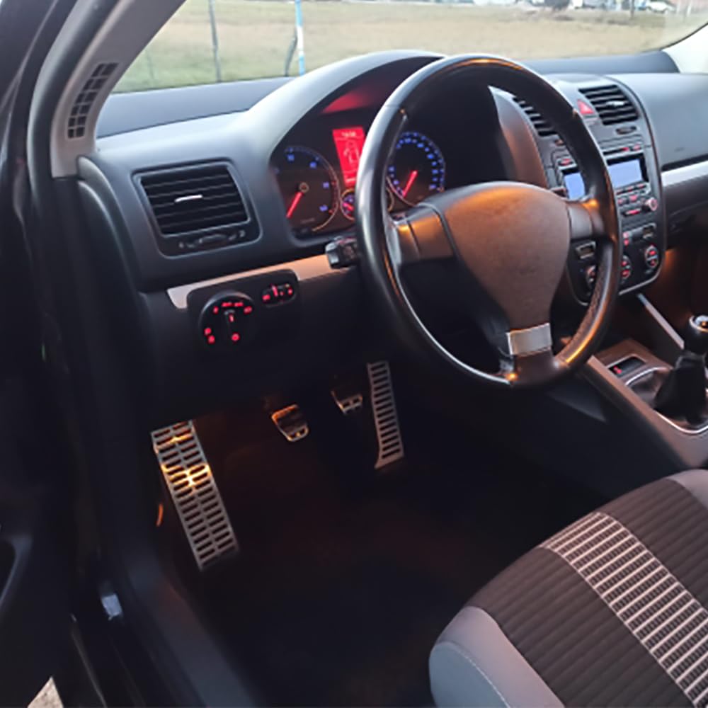 Pedalkappen Fußstütze Auto Für VW Golf 5 6 EOS Jetta Scirocco Seat Leon 1P Skoda Manuell Fußpedal Pedalkappen Fußstütze Pedal
