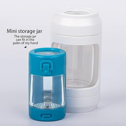 Miniatura 3 de Tarros de almacenamiento herméticos de vidrio transparente con luz LED con tarro de visualización de aumento portátil mini ligero para un fácil