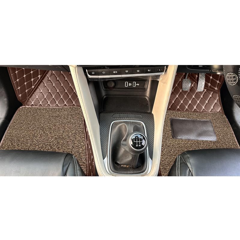Image of SINEX Premium 7D car mat Full Set for BMW 7 Series (Model : 2016-2022) Luxury Leather Double Car Floor Mat Complete Set || 100% Waterproof and Washable Color :Coffee