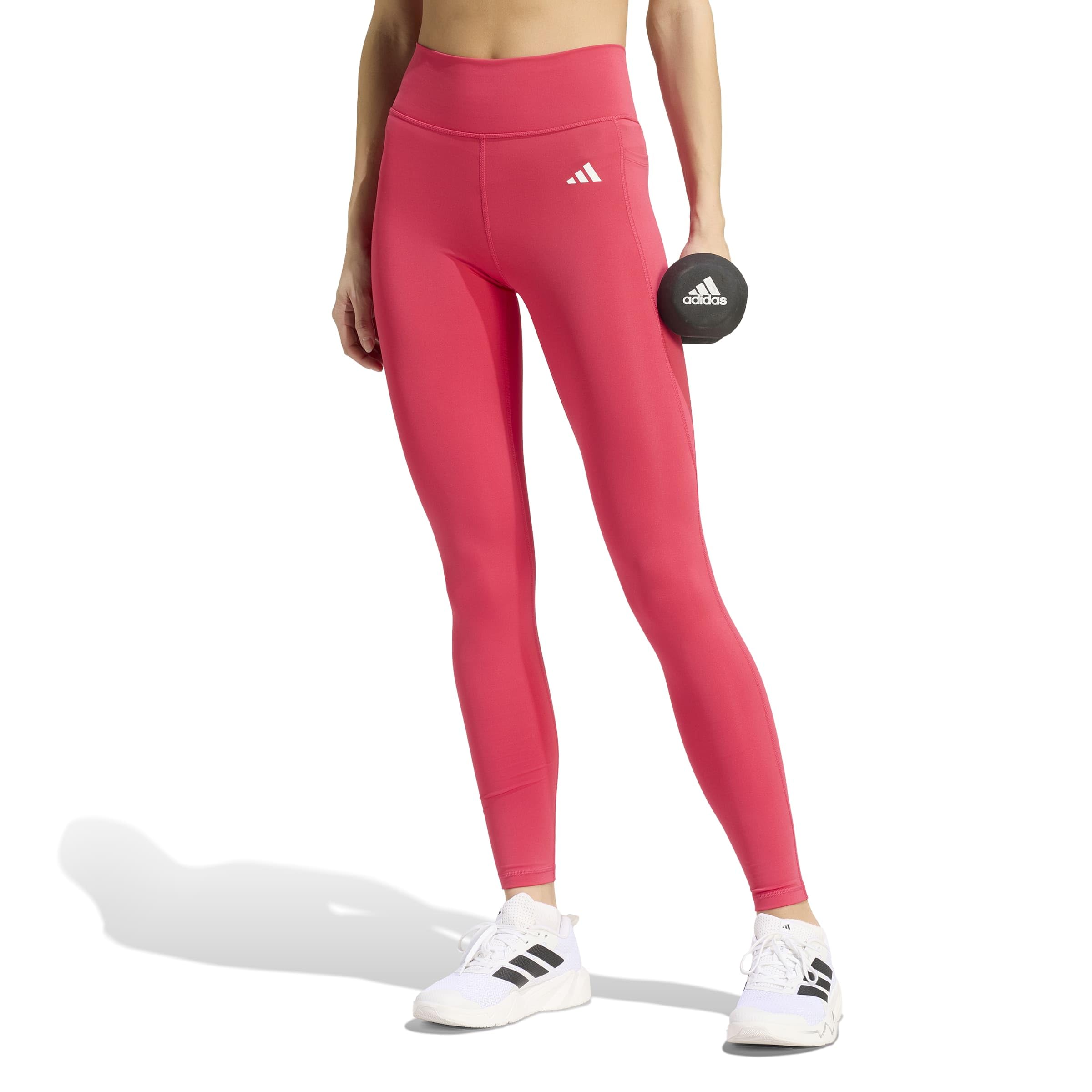 adidas Donna Optime Essentials Stash Pocket Full Length Leggings Tights, power pink, S