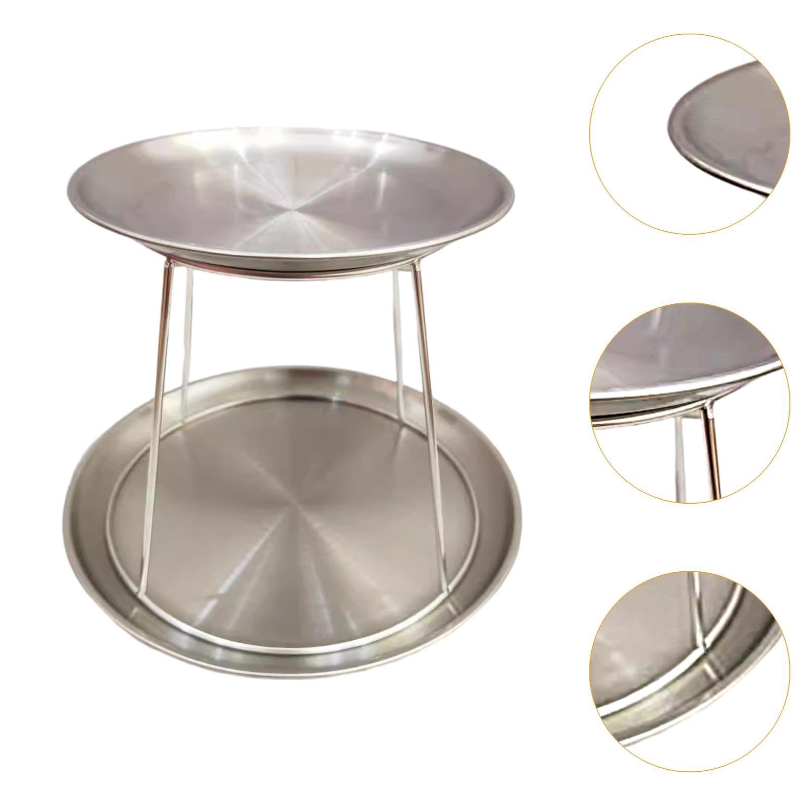 Soporte para servir mariscos, estante de 2 niveles para ostras, almejas, camarones y aperitivos, exhibición ligera para fiestas y eventos