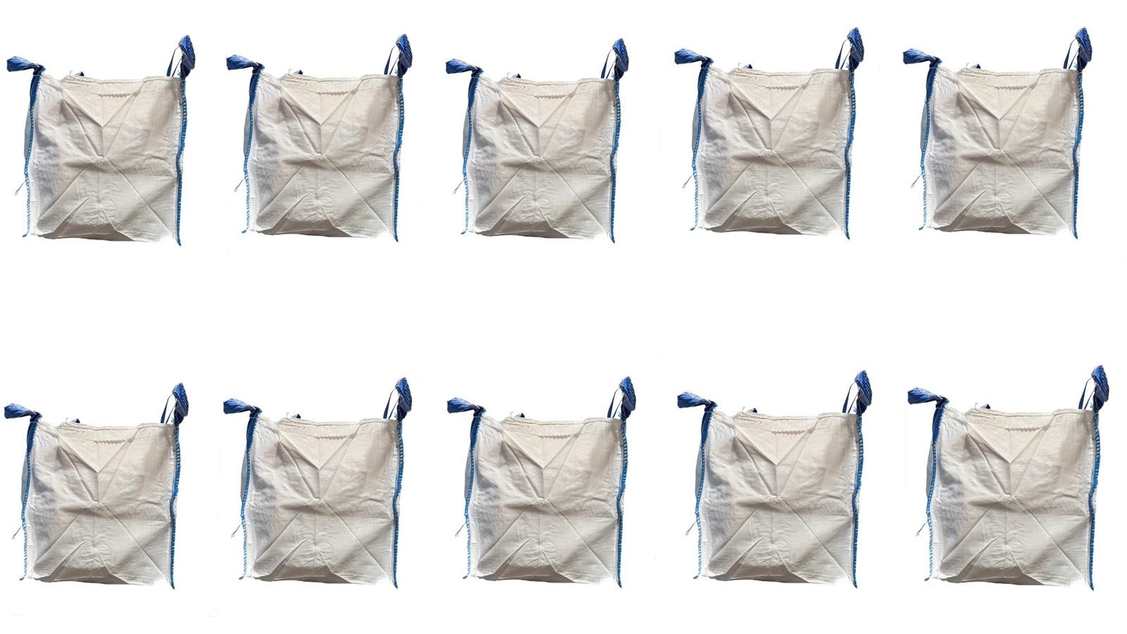 Big Bag Transportsack 60x60x60cm 10 Stück | Für Bauschutt, Holz, Gartenabfall, Sand, Tragfähigkeit 1000 kg