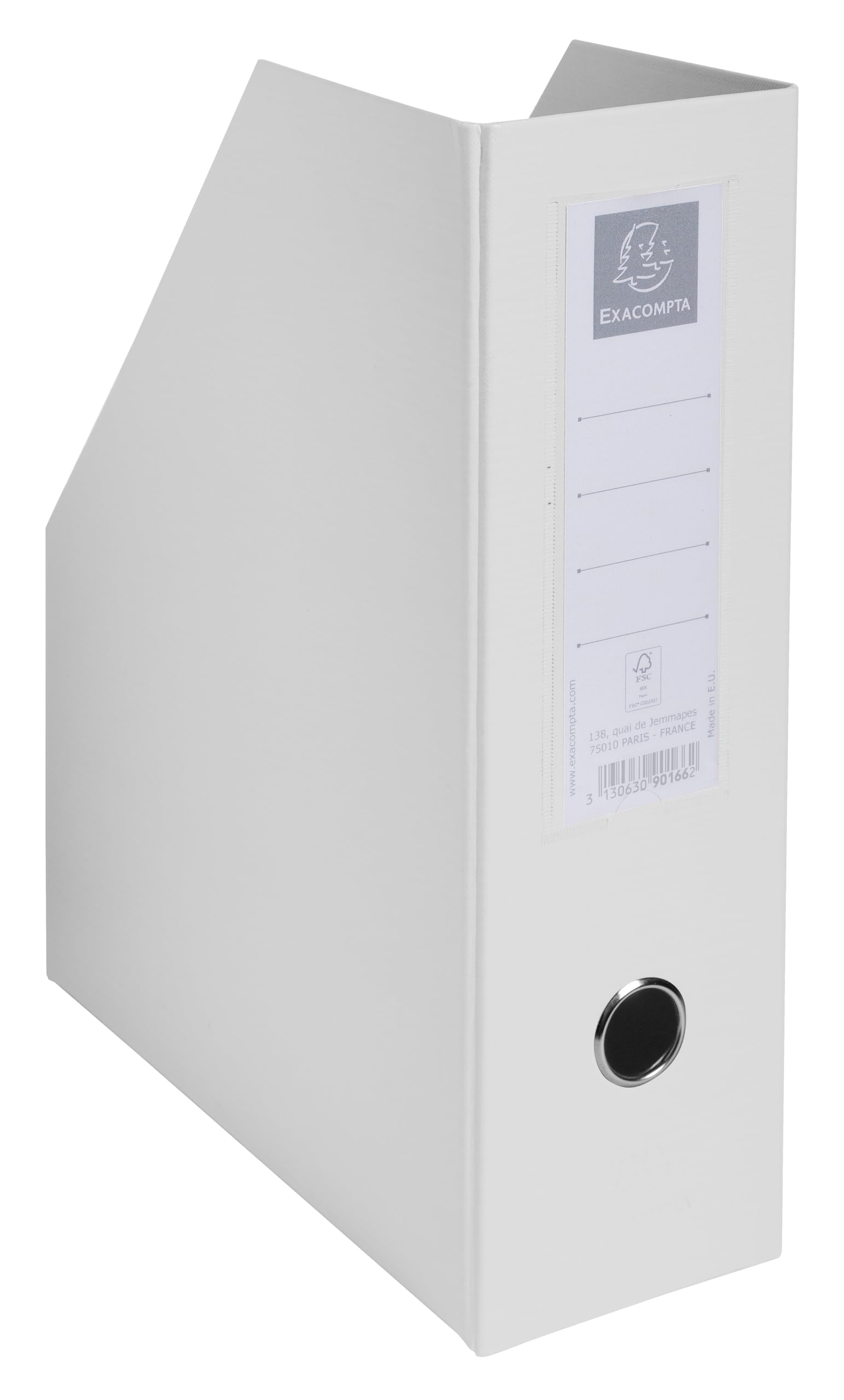 Exacompta - Rif. 90166E - Cartone da 10 portariviste in cartone extra rigido rivestito in plastica consegnati smontato, dorso 10 cm, dimensioni 25 x 31 cm, per formato A4, bianco
