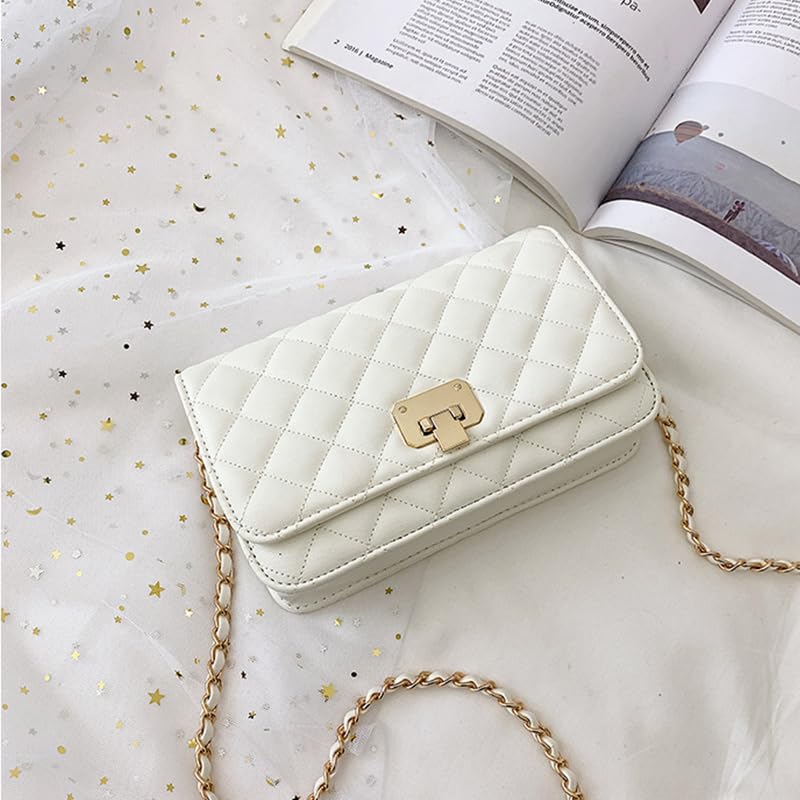 Crossbody Bags for Women Soft Vegan Leather Quilted Shoulder Bag with Chain Strap Stylish Clutch Purse3
