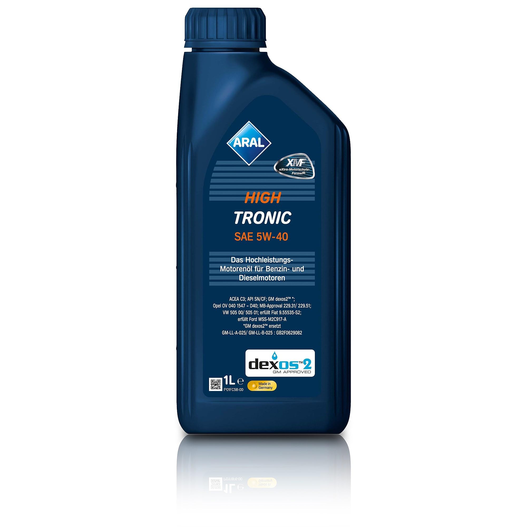 6x 1 L Liter ARAL HighTronic 5W-40 Motoröl inkl. Ölwechselanhänger