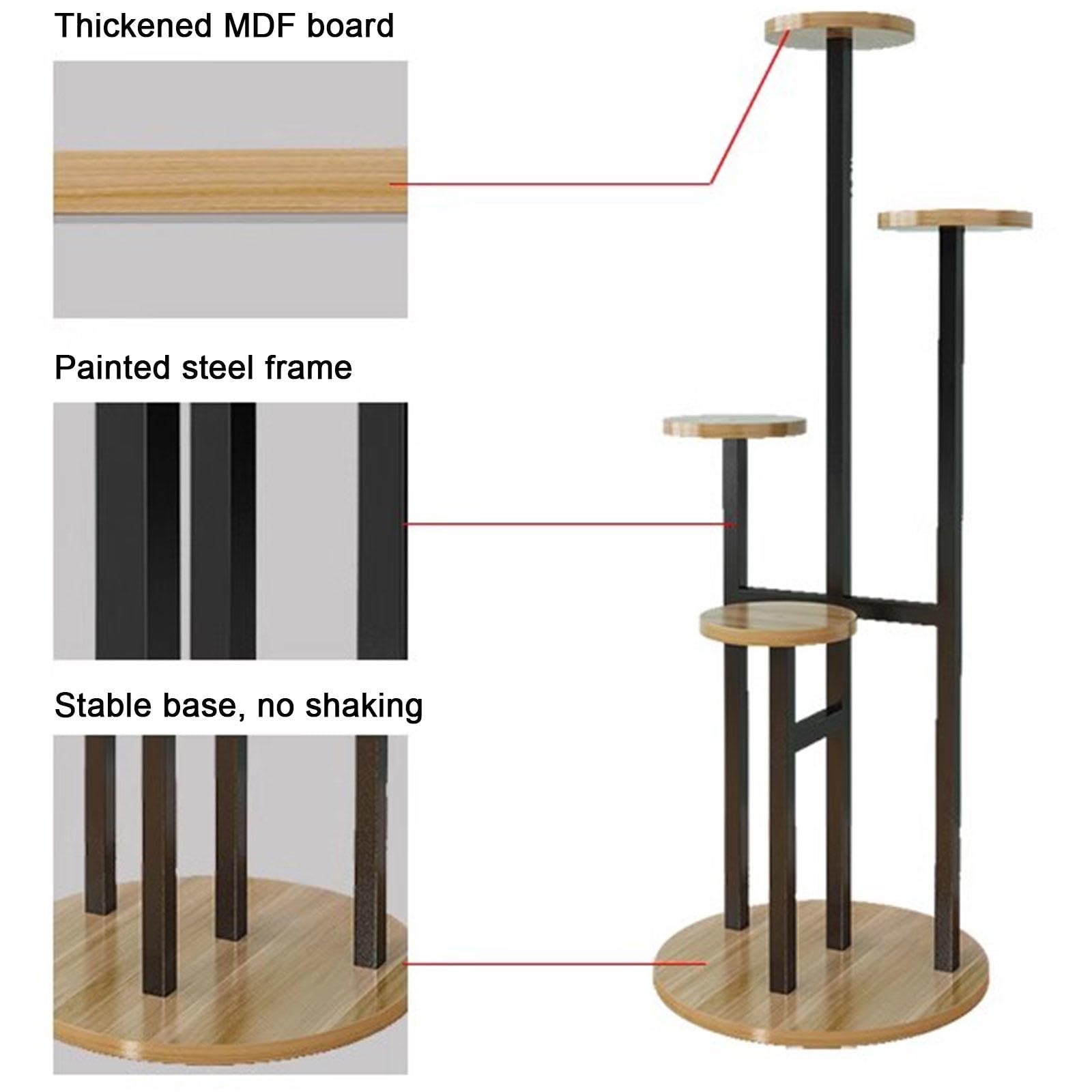 Supporto per Piante su Scala per Interni, Scaffale per Piante in Metallo a 5 Livelli per più Piante, Espositore per Vasi da Fiori, Scaffale per Esterni, Patio, Giardino,White-47.2" H