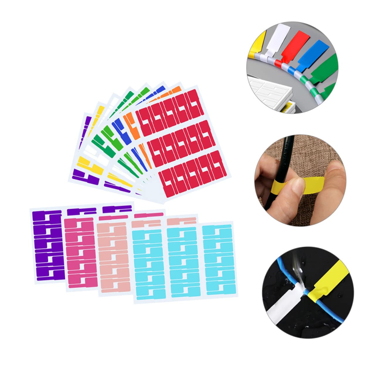 Hemobllo 36fogli Etichette Autoadesive Per Cavi Colorate Resistenti All e Strappi Stampa Personalizzabile Per Casa e Ufficio Gestione Cavi Elettronici Design Flessibile e Durevole
