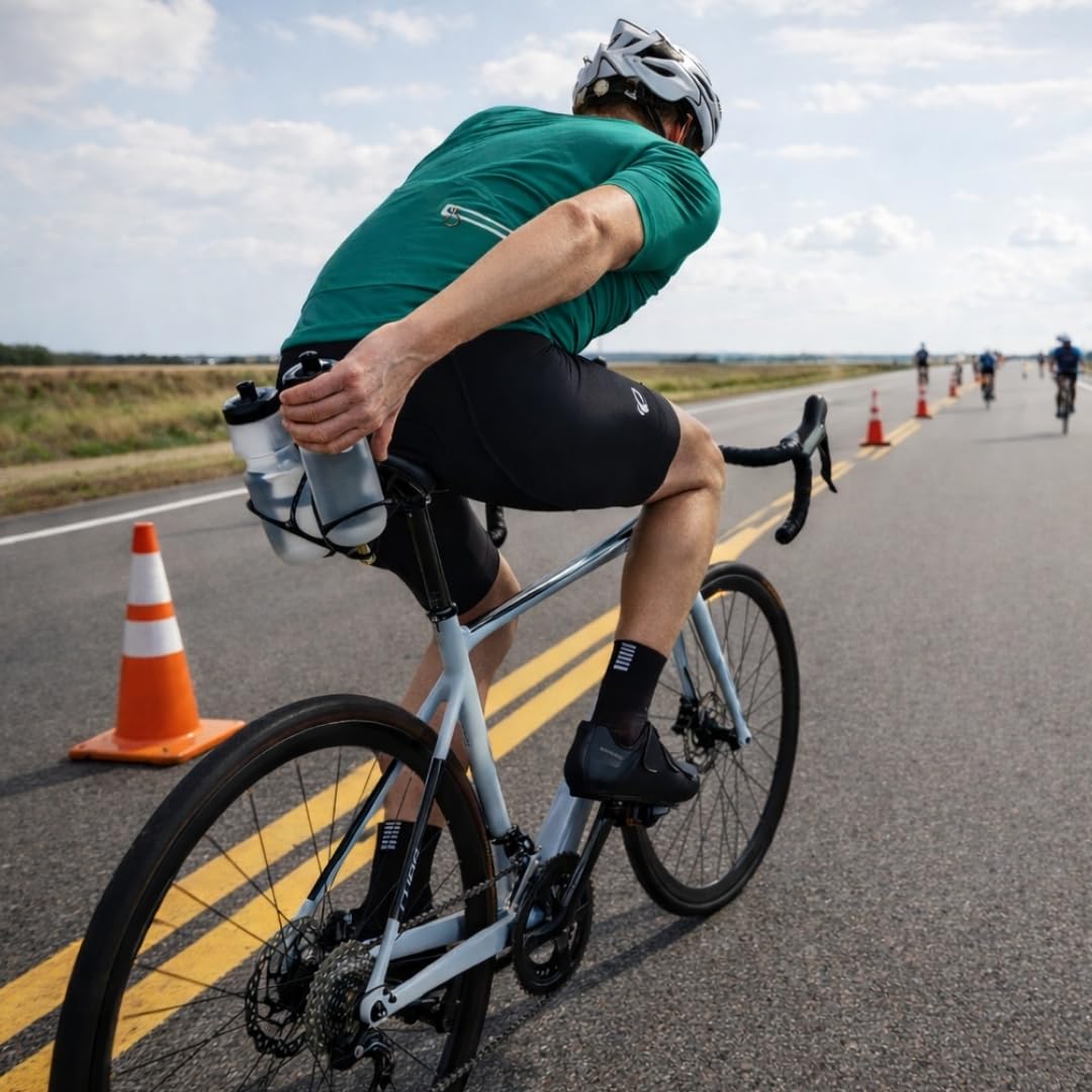 VeloChampion Porta Borraccia Universale per Bici | Supporto Idratazione Posteriore Triathlon e Ciclismo su Strada | 1 o 2 Borracce fino a 750 ml e CO2 | Compatibile con Binari Sella 50–80 mm (Premium)