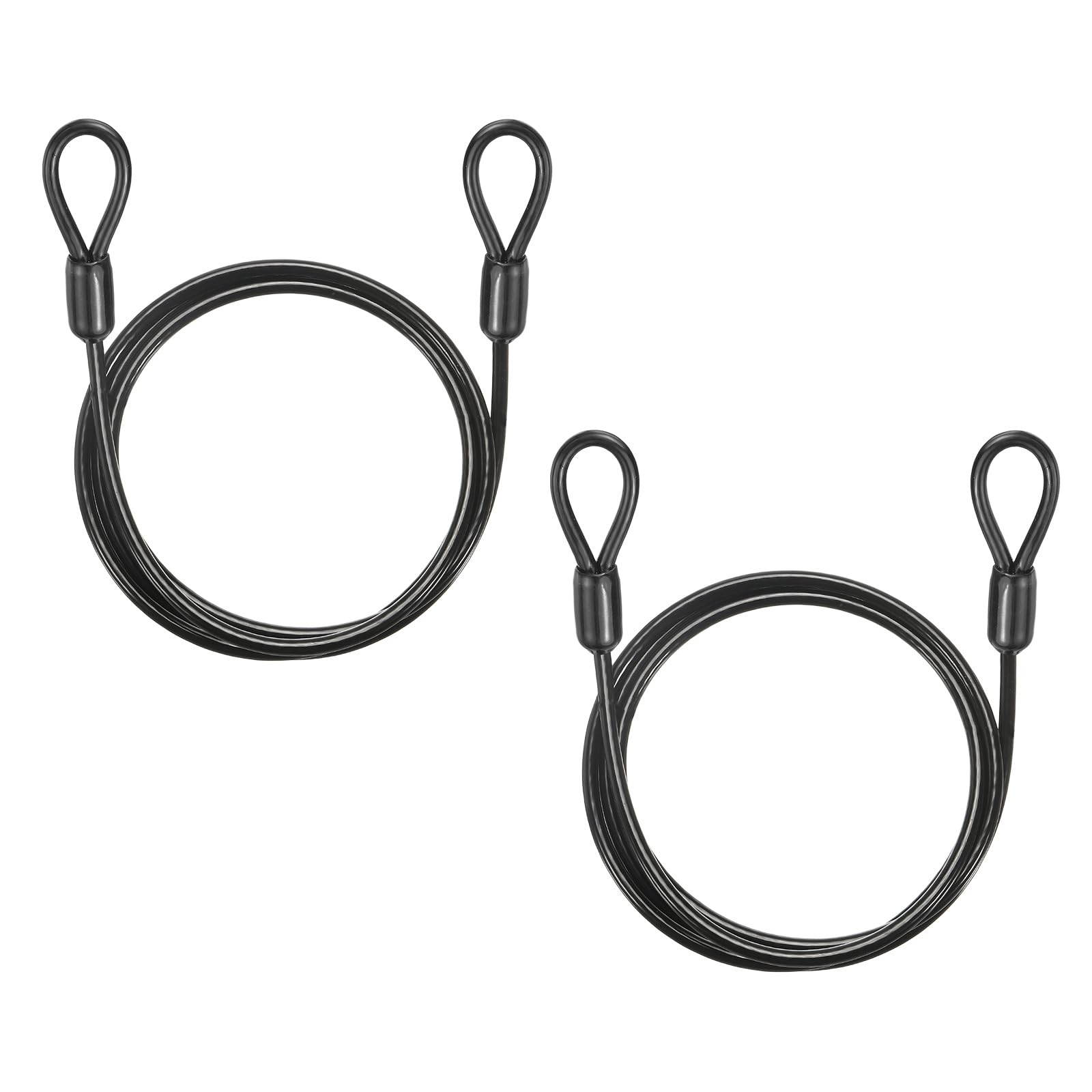 PATIKIL Security Cable Lock (4mm Dia 1.2 Meters 35kg Load, Black),2 Pcs