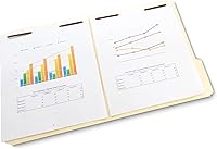 Vista 2 de Yaxa Basics Carpetas de archivos Manila con sujetadores para archivos organizados, tamaño carta, beige, paquete de 50