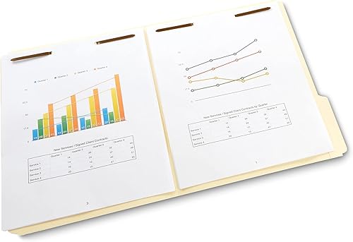 Miniatura 2 de Tienda Basics Carpetas de archivos Manila con sujetadores para archivos organizados, tamaño carta, beige, paquete de 50 unidades