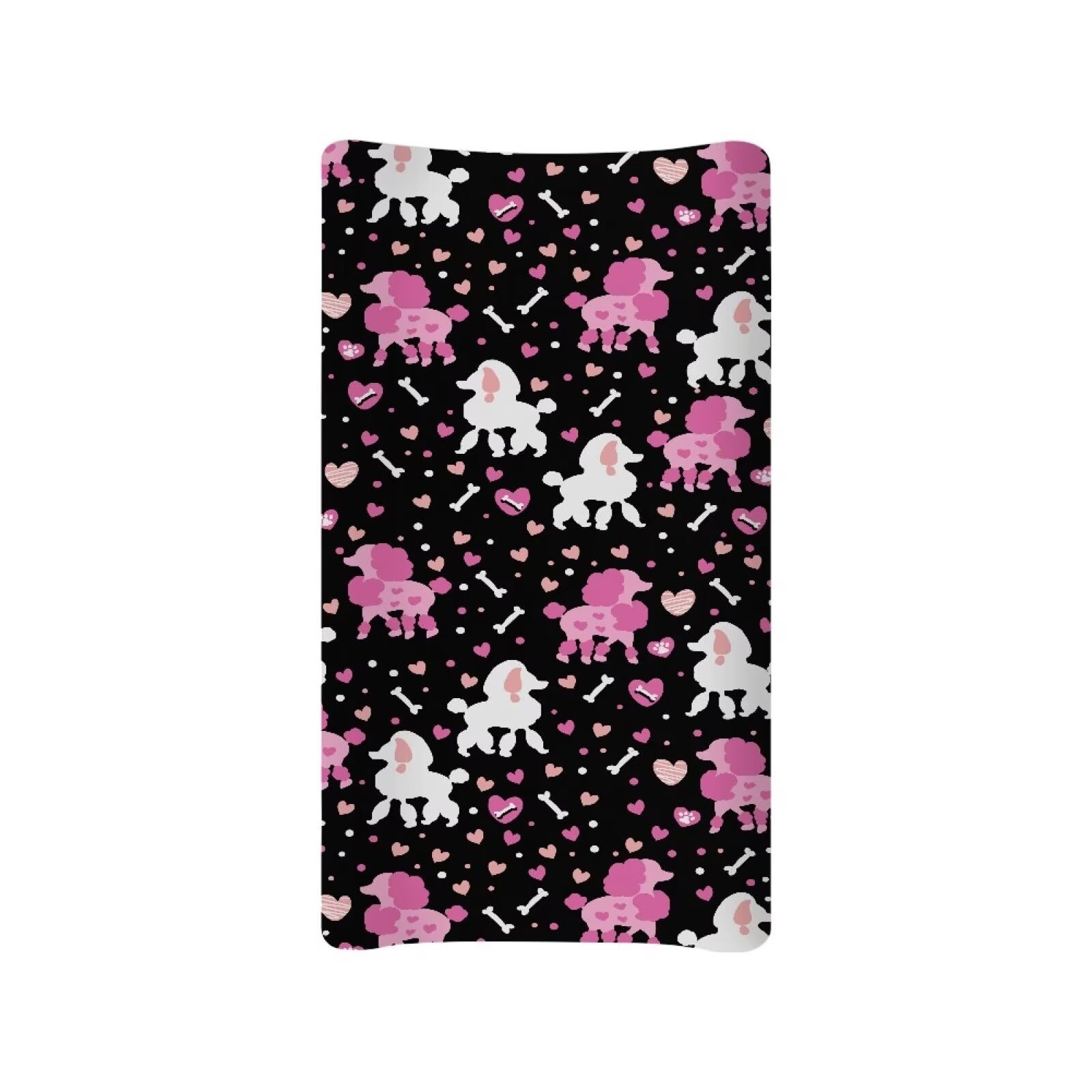 Guosanchn Baby Changing Pad Cover Cute Poodle Changing Table Covers for Girls Puppy Dog Changing Pad Sheets Fitted 32"x16" Changing Pad Mats Covers for Newborn Infant — image 1