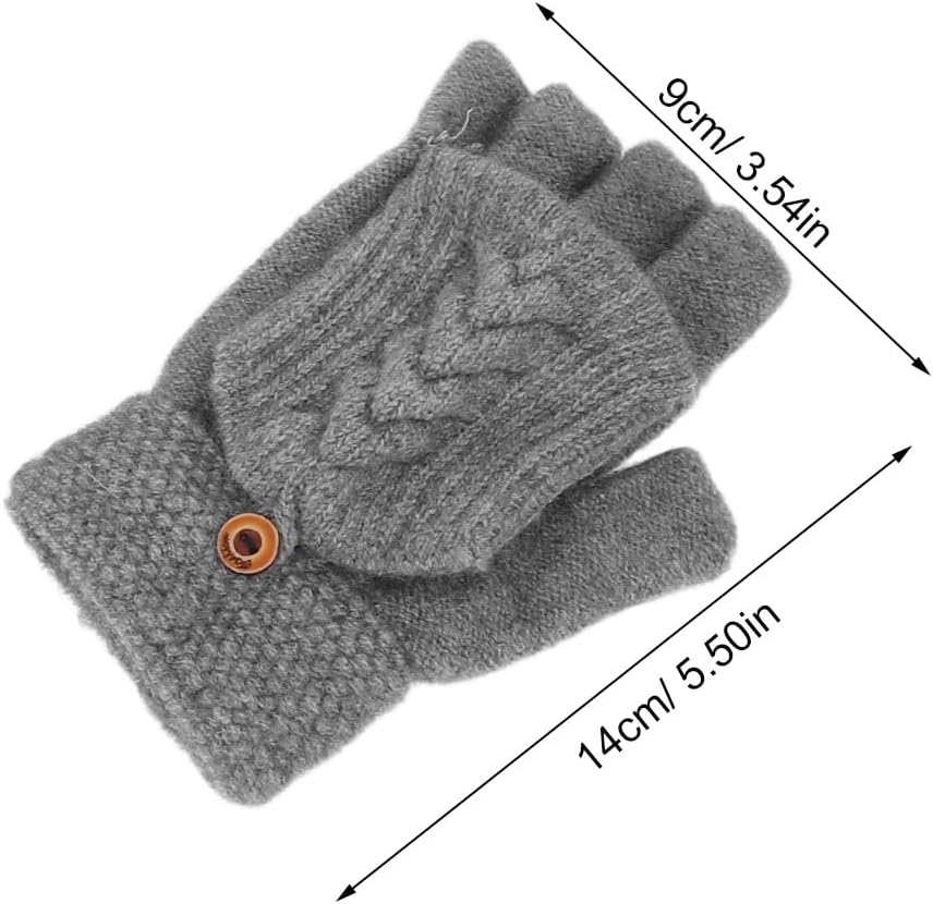 BESPORTBLE 2 Pairs Convertible Gloves for Women: Knitted Fingerless Gloves – Winter Work Mitts With Thermal Protection for Outdoor Activities