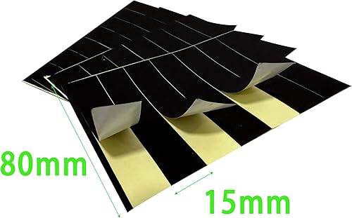 Miniatura 2 de Match Striker - Adhesivo decorativo negro con adhesivo previo, 28 piezas, corte rectangular para fósforos de seguridad en tarro de campana