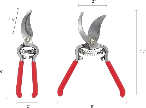 Miniatura 5 de Zenport Pruner Z290 Classic Forged Steel - Agarre de cojín rojo, corte de 1 pulgada, 8 pulgadas de largo