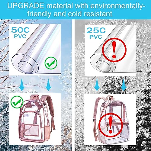 Image of AGSDON Clear Backpack, Heavy Duty Transparent Bookbag, See Through PVC Backpacks for Women Men