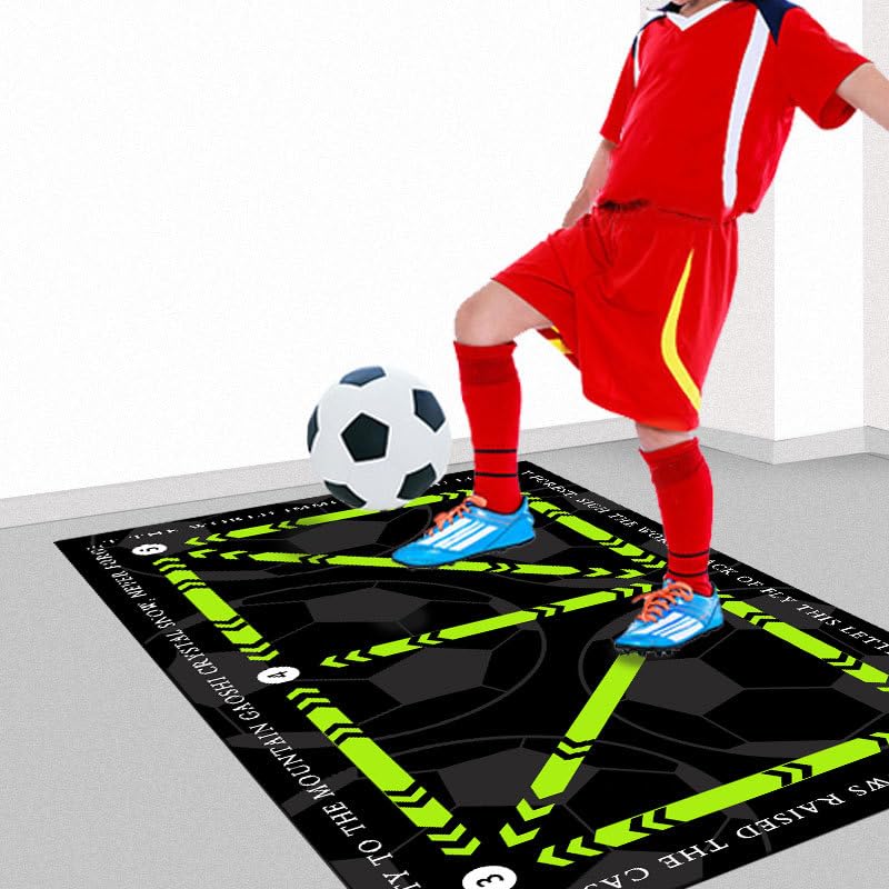 Football Training Mat, Football Mat Training Soccer Training Mat, Non-Slip Football Skills Mat Mastery Mat Ball Control Football Accessories, Step Training Mat for Kids Adults Indoors (B,50x80cm)