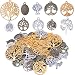 BronaGrand 50 Pieces Alloy Tree of Life Charms Pendents for Making DIY Bracelet and Necklace,Assort Size,3 Colors
