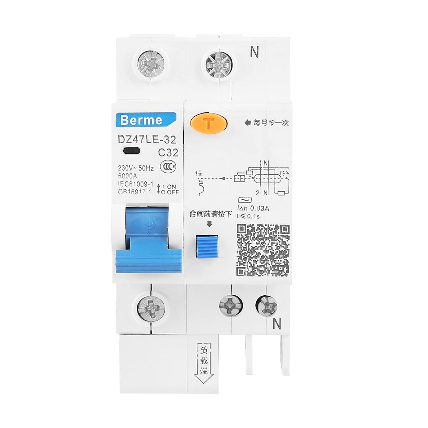 Residual Current Circuit Breaker Power Distribution and Control Devices Breaker 1P+N C32 FI Circuit Breaker 30mA 230V