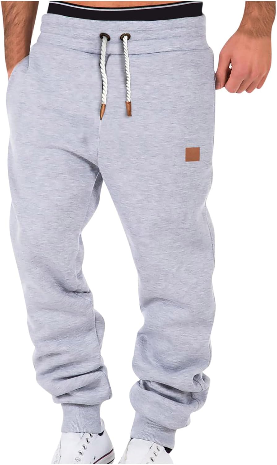 Mens Joggers Sports Pants Fashion Workout Casual Running Sweatpants Elastic Waist Athletic Cargo Trousers with Pocket