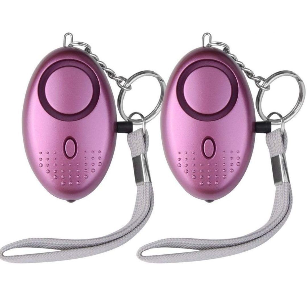 2Pc 140db Police Approved Mini Minder Loud Personal Staff Panic Rape Attack Safety Security Alarm Keyring with Torch