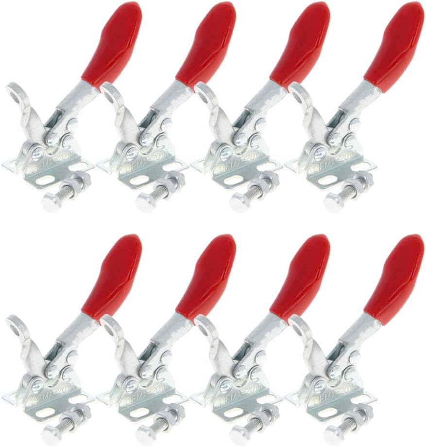 Bettomshin Toggle Clamp 201A Antislip Red Horizontal Clamp Quick Release Hand Tool 27Kg 59lbs 8Pcs