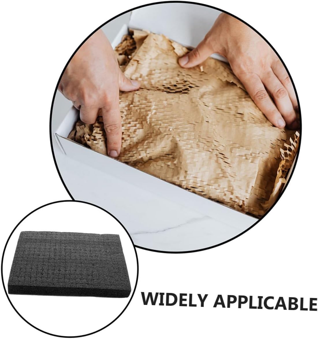 VALICLUD Black Grid Foam Insert Block 500x300x30mm, DIY Multi-use Foam Padding Sheet for Packaging, Transportation, and Drawer Storage Protection
