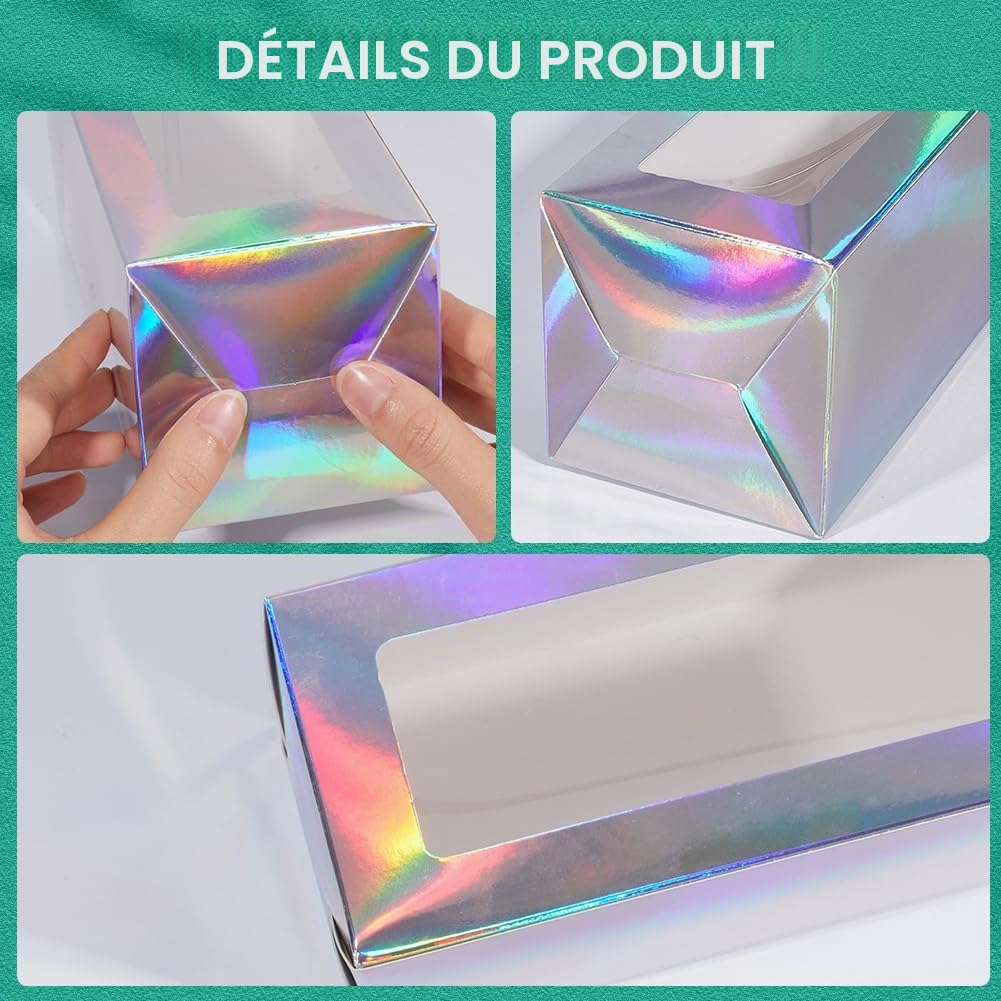GORGECRAFT 10 boîte à Gobelets en Verre par Sublimation Coffrets Cadeaux de Noël en Carton Irisé avec Ruban en Organza de 20 mètres pour Gobelets 12oz 16oz et 20oz Emballage Cadeau de Thanksgiving