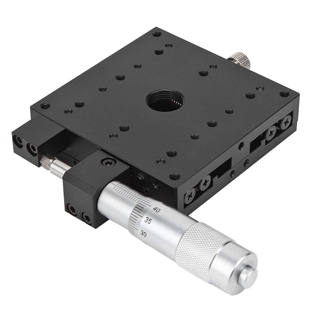 Jectse Manueller X-Lineartisch, Mikrometer-Feineinstellungs-Schiebetisch, Präzisionstrimmplattform, Kreuzrollen-X-Achsen-Linearpositionstisch 80 * 80 mm