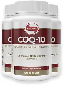 Kit 3 Coenzima Q10 200mg Vitafor 120 Cápsulas